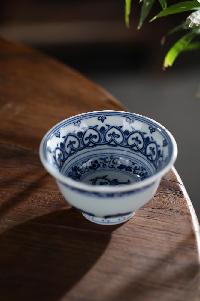 布一窑柴窑宝相压手杯