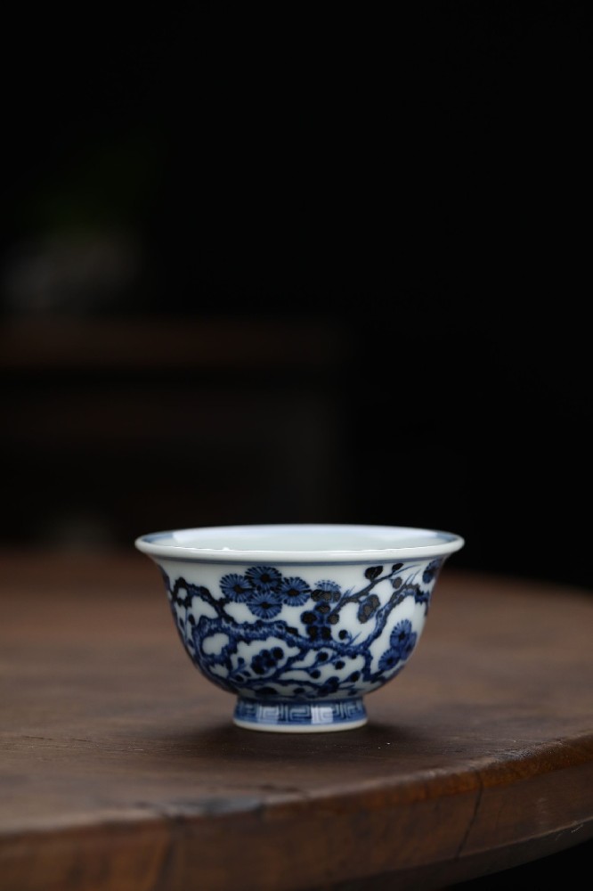 布一窑柴窑义结金兰松竹梅元宝压手杯