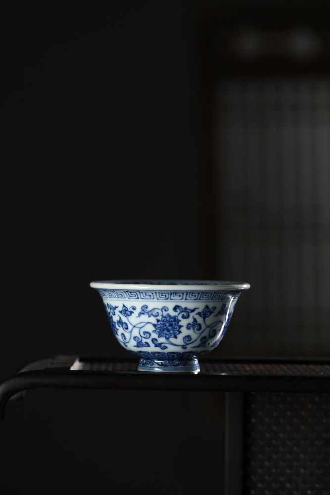 布一窑柴窑缠枝金刚佛莲杯