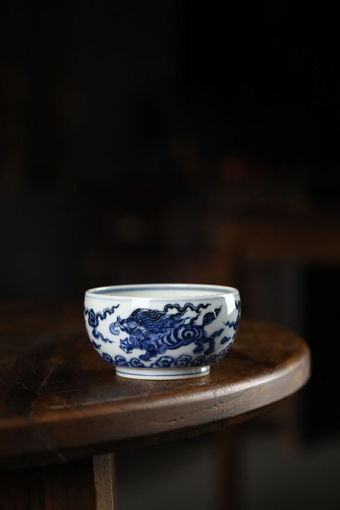 布一窑柴窑海水飞象大禅定杯