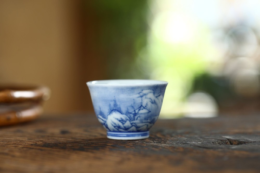 布一窑柴窑雪景一口杯