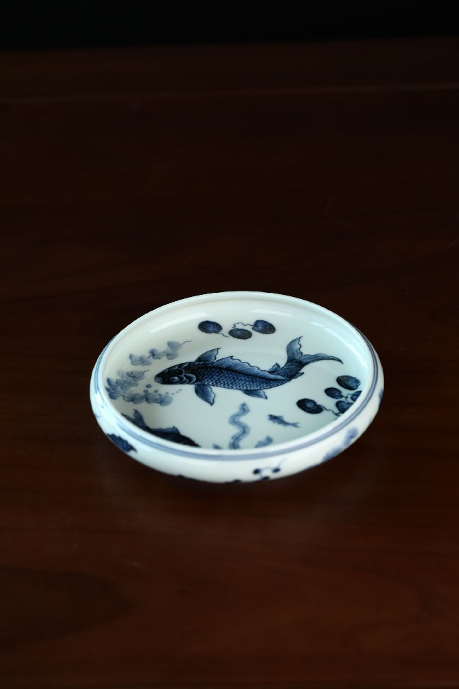 布一窑柴窑鱼乐图笔洗