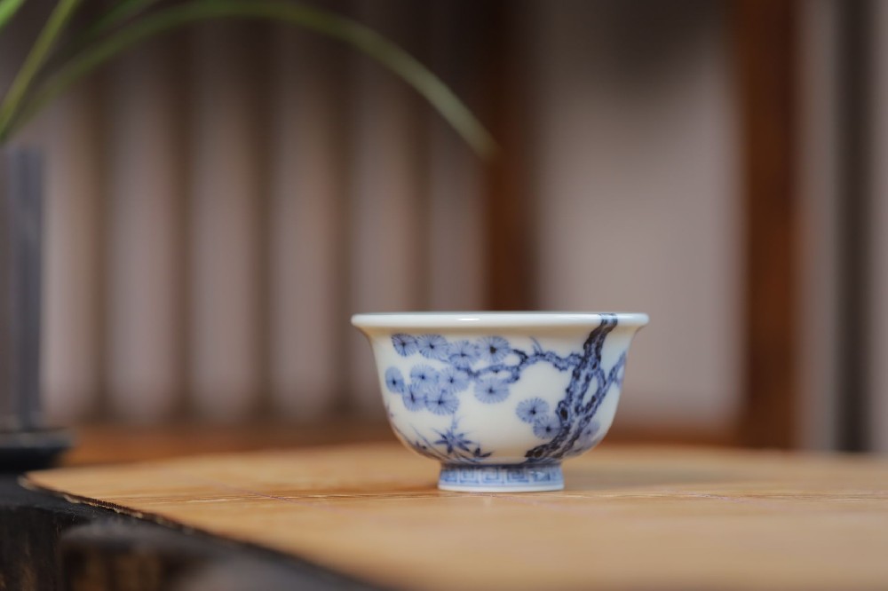 布一窑松竹梅不老松压手杯