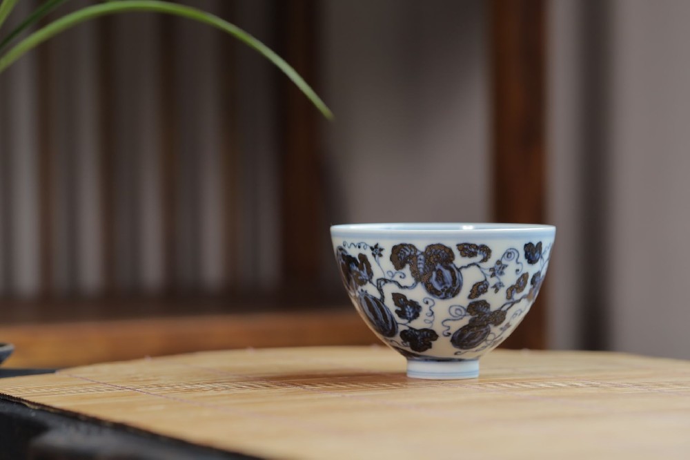 布一窑瓜瓞绵绵鸡心杯
