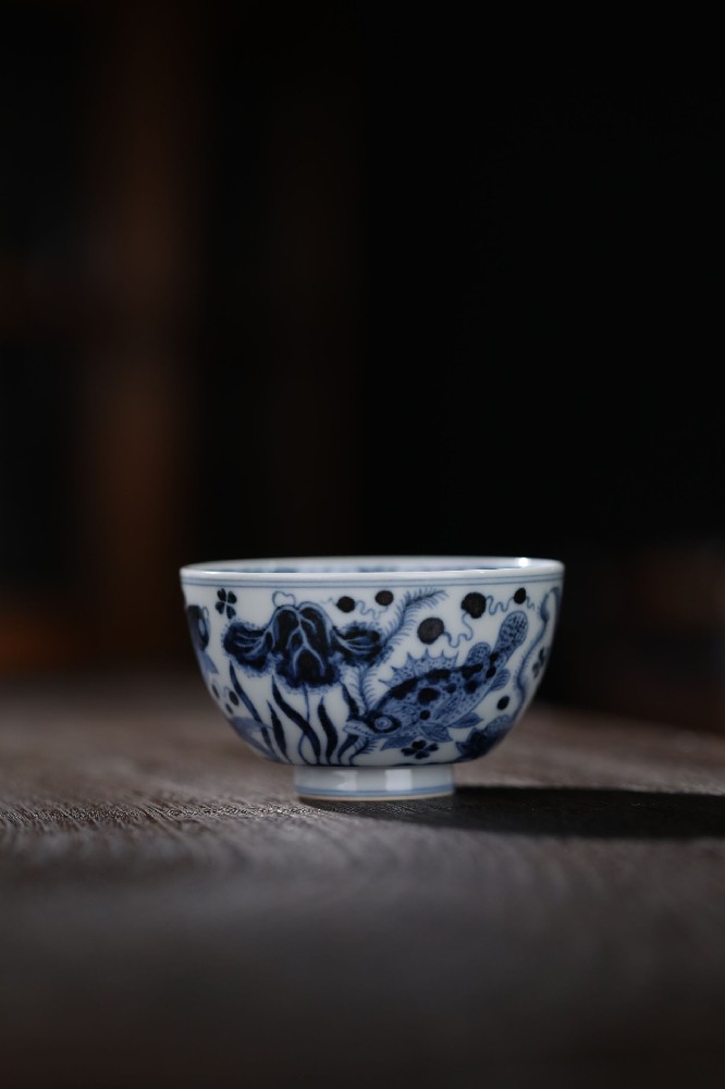 布一窑鱼乐图之一鼓作气养心盏
