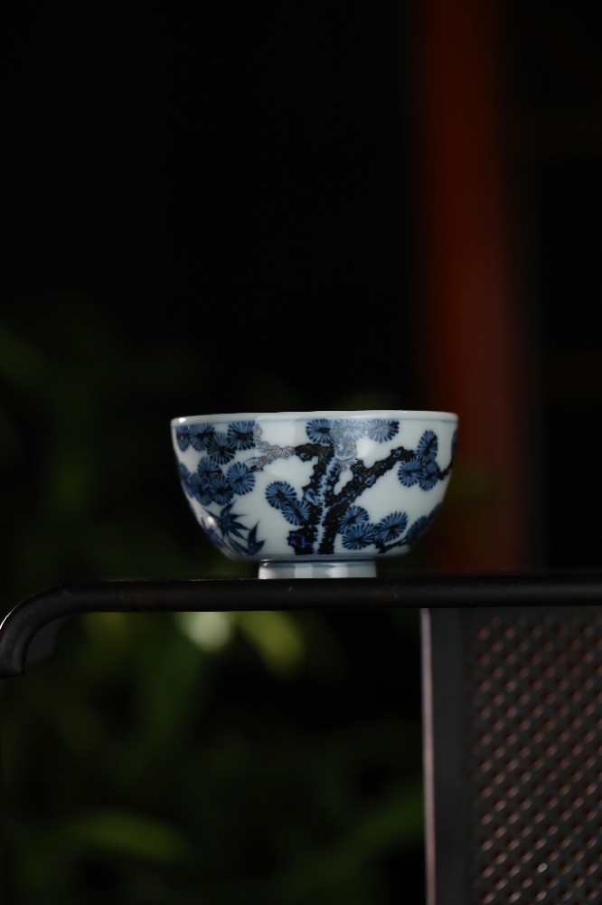 布一窑青花松竹梅之义结金兰养心盏